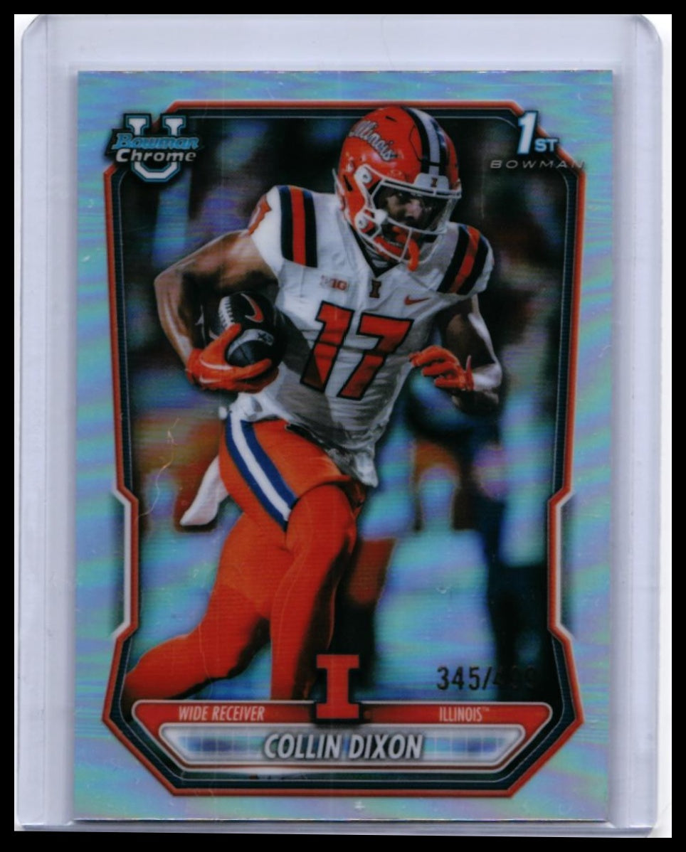 2026 Bowman Chrome University Collin Dixon Refractor #BCP-59 /499 Illinois WR — front
