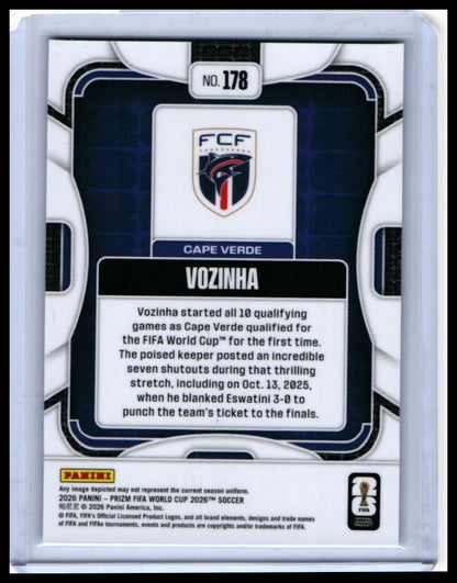 2026 Panini Prizm FIFA World Cup Vozinha RC #178 Cape Verde Rookie — back