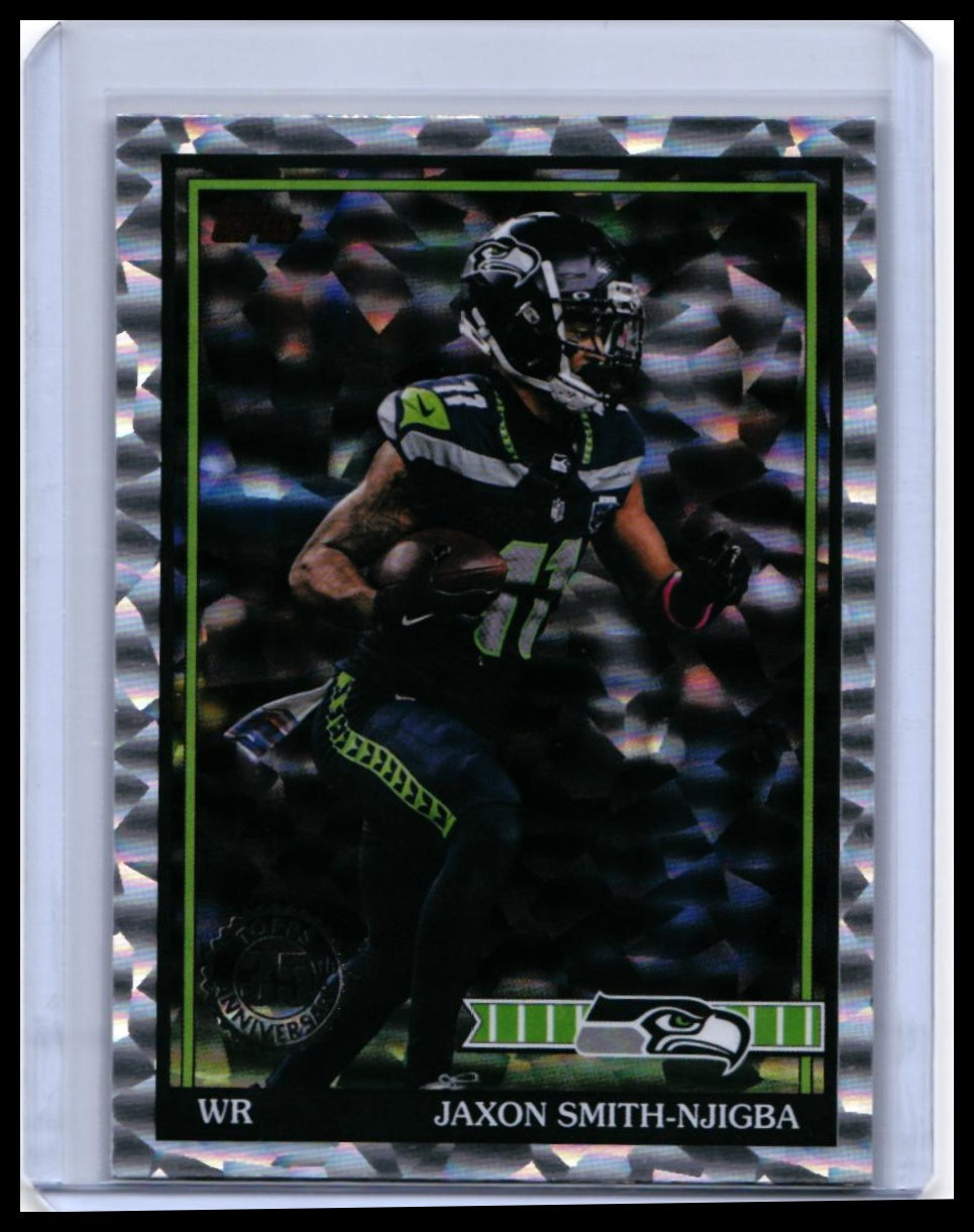 2026 Topps 1991 Design Jaxon Smith-Njigba #91TF-8 Cracked Ice Seahawks WR — front