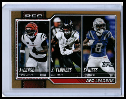 2026 Topps AFC Leaders Chase/Flowers/Diggs Gold Parallel #284 /2026 — front