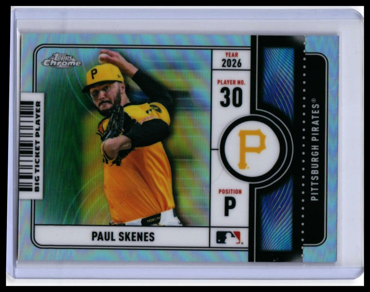 2026 Topps Chrome Big Ticket Player Paul Skenes #BTP-14 Refractor Pirates — front