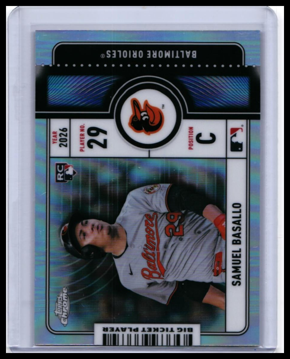 2026 Topps Chrome Big Ticket Player Samuel Basallo RC #BTP-25 Refractor Orioles — front