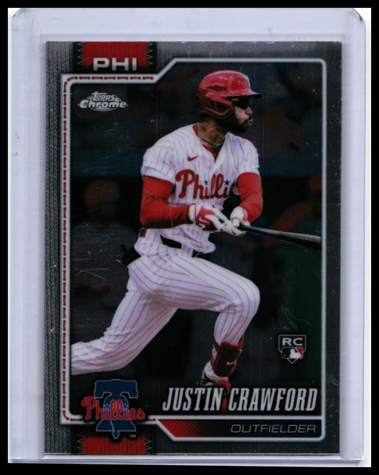 2026 Topps Chrome Justin Crawford RC #73 Philadelphia Phillies Rookie — front