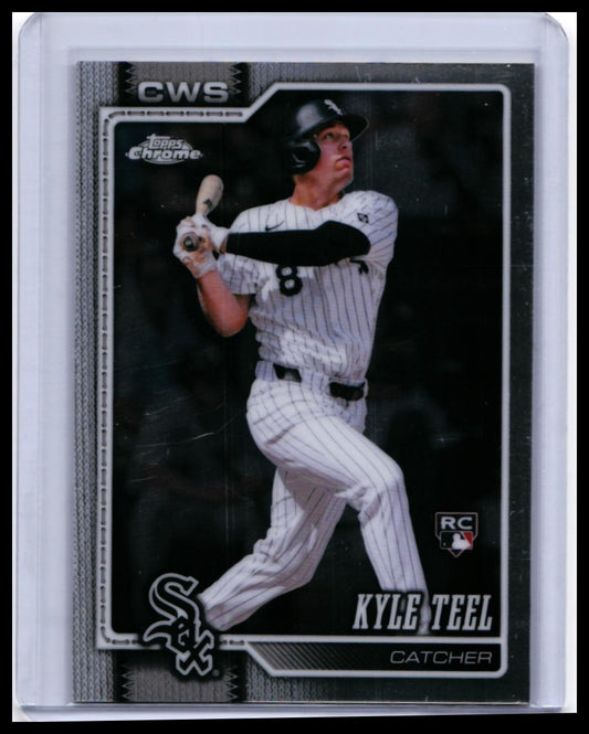 2026 Topps Chrome Kyle Teel RC #63 Black and White Parallel Chicago White Sox — front