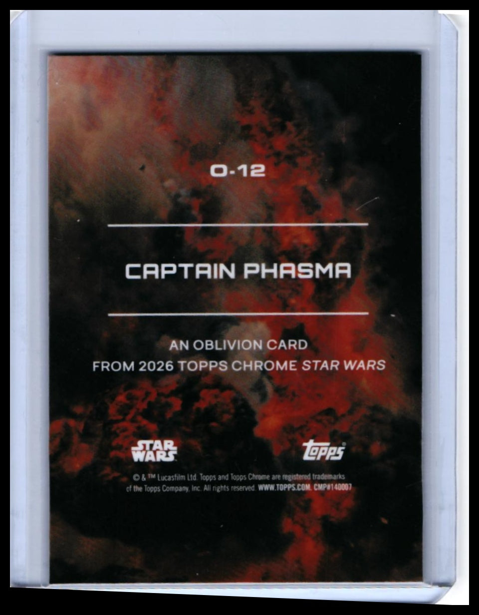 2026 Topps Chrome Star Wars Oblivion Captain Phasma #O-12 Refractor — back