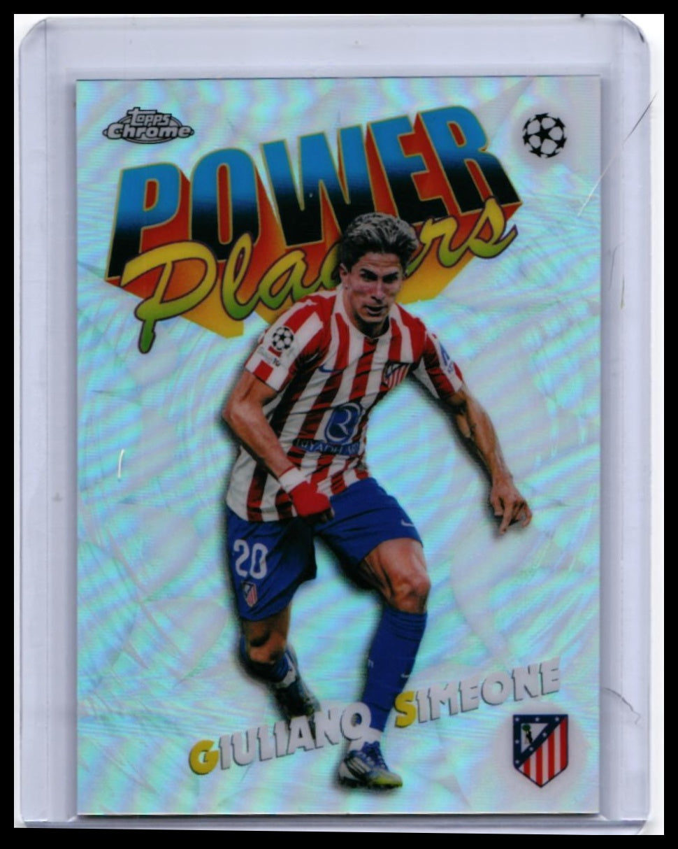 2026 Topps Chrome UEFA Champions League Giuliano Simeone PP-16 Atlético Madrid — front