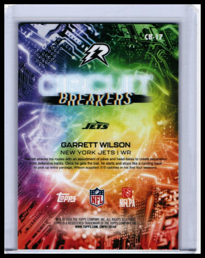 2026 Topps Circuit Breakers Garrett Wilson #CB-17 New York Jets — back