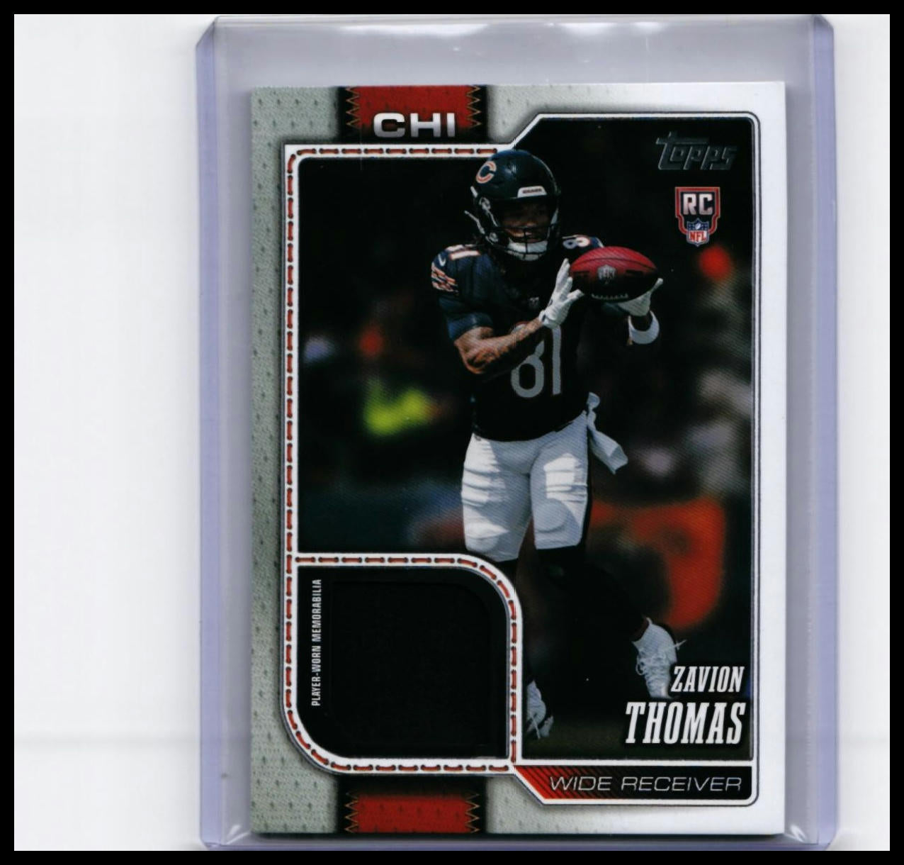 2026 Topps Flagship Zavion Thomas RC Rookie Real One Relic #ROR-ZT Bears — front