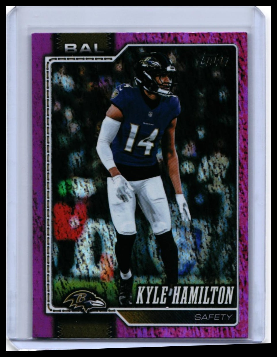2026 Topps Kyle Hamilton #19 Purple/Pink Shimmer Parallel Baltimore Ravens — front