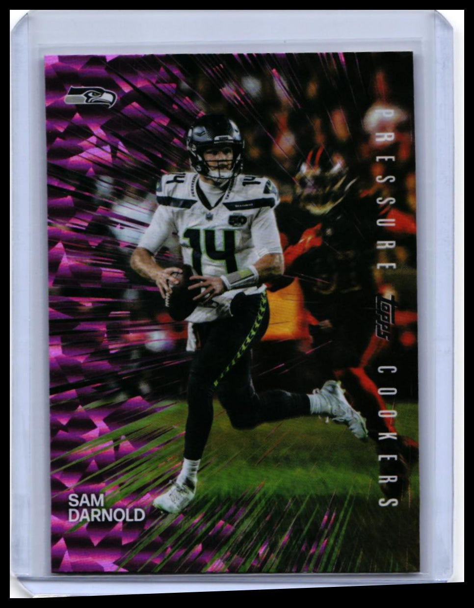 2026 Topps Pressure Cookers Sam Darnold #PC-24 Pink Refractor Seahawks — front