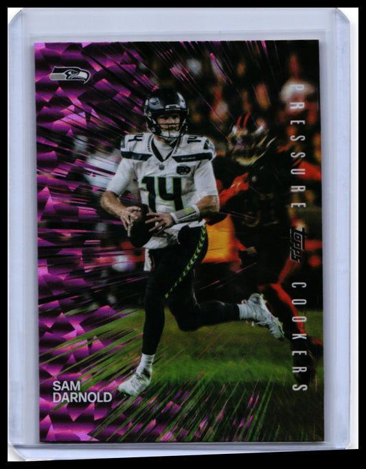 2026 Topps Pressure Cookers Sam Darnold #PC-24 Pink Refractor Seahawks — front