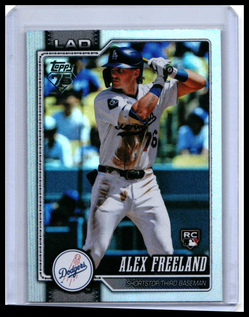 2026 Topps Series One Alex Freeland RC #74 Rainbow Foil Dodgers Rookie — front