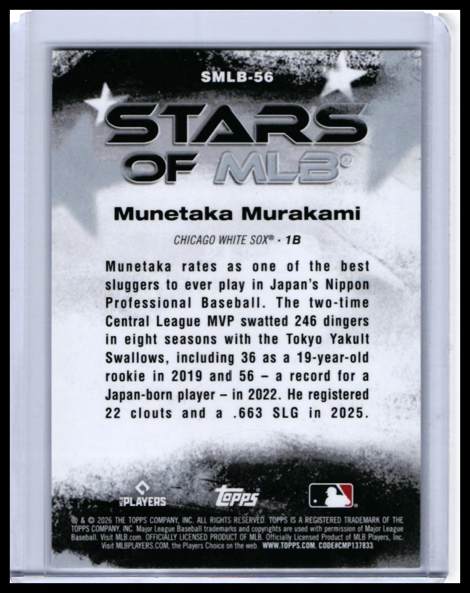 2026 Topps Stars of MLB Munetaka Murakami #SMLB-56 Chicago White Sox — back