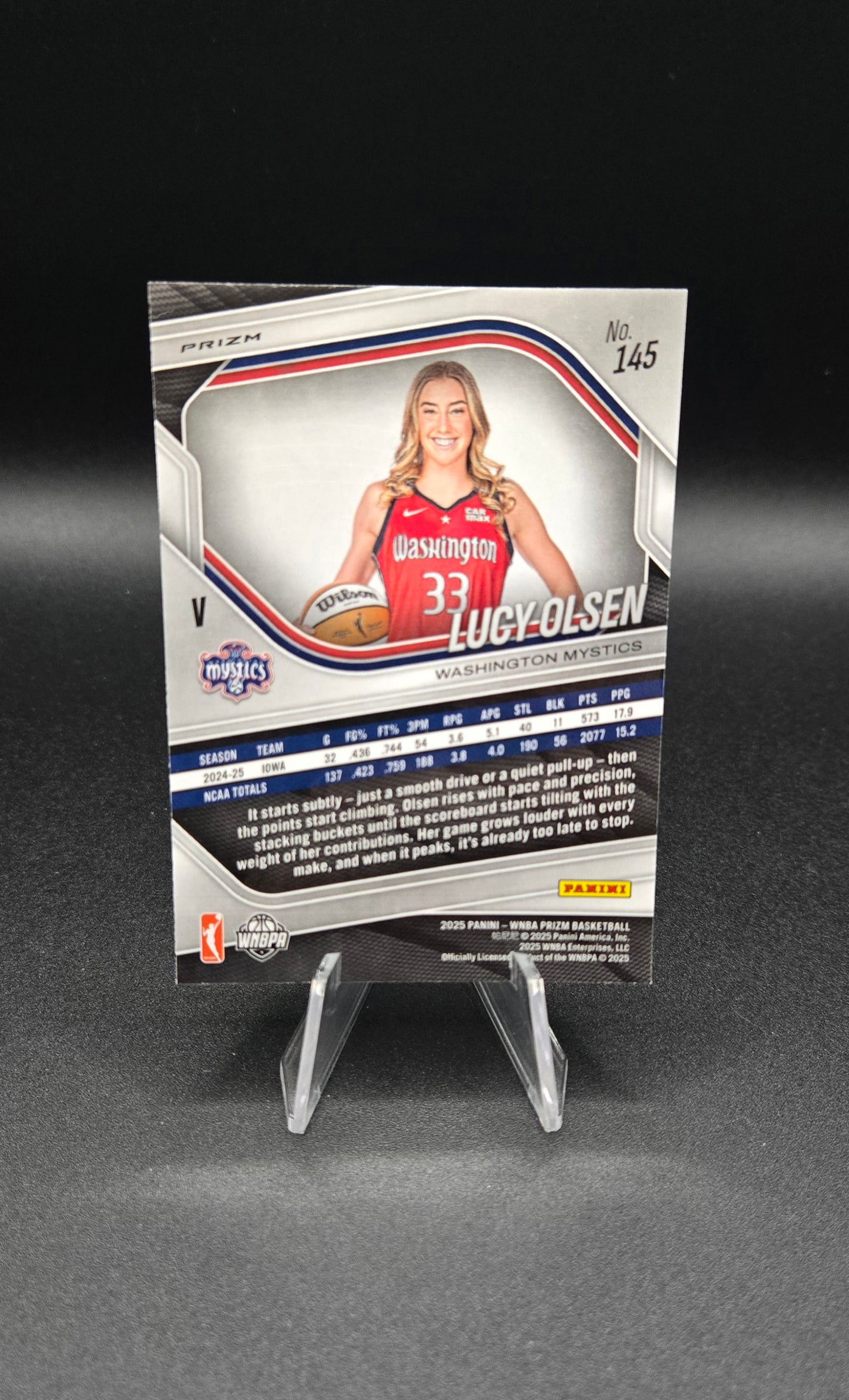 2025 Panini Prizm WNBA Lucy Olsen RC Bundle (Auto & Prizm's)