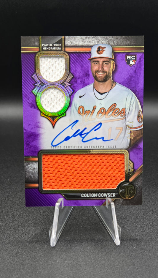 2024 Topps Triple Threads Rookie Autograph Relics Amethyst #RARCC Colton Cowser