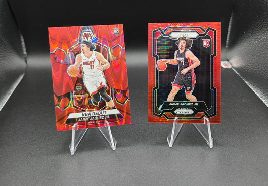 Jaime Jaquez Jr. RC Red Parallel Bundle /299 – 2023-24 Panini Prizm & Mosaic – Miami Heat Rookie