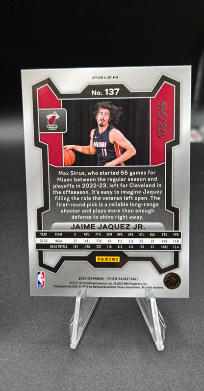 Jaime Jaquez Jr. RC Red Parallel Bundle /299 – 2023-24 Panini Prizm & Mosaic – Miami Heat Rookie
