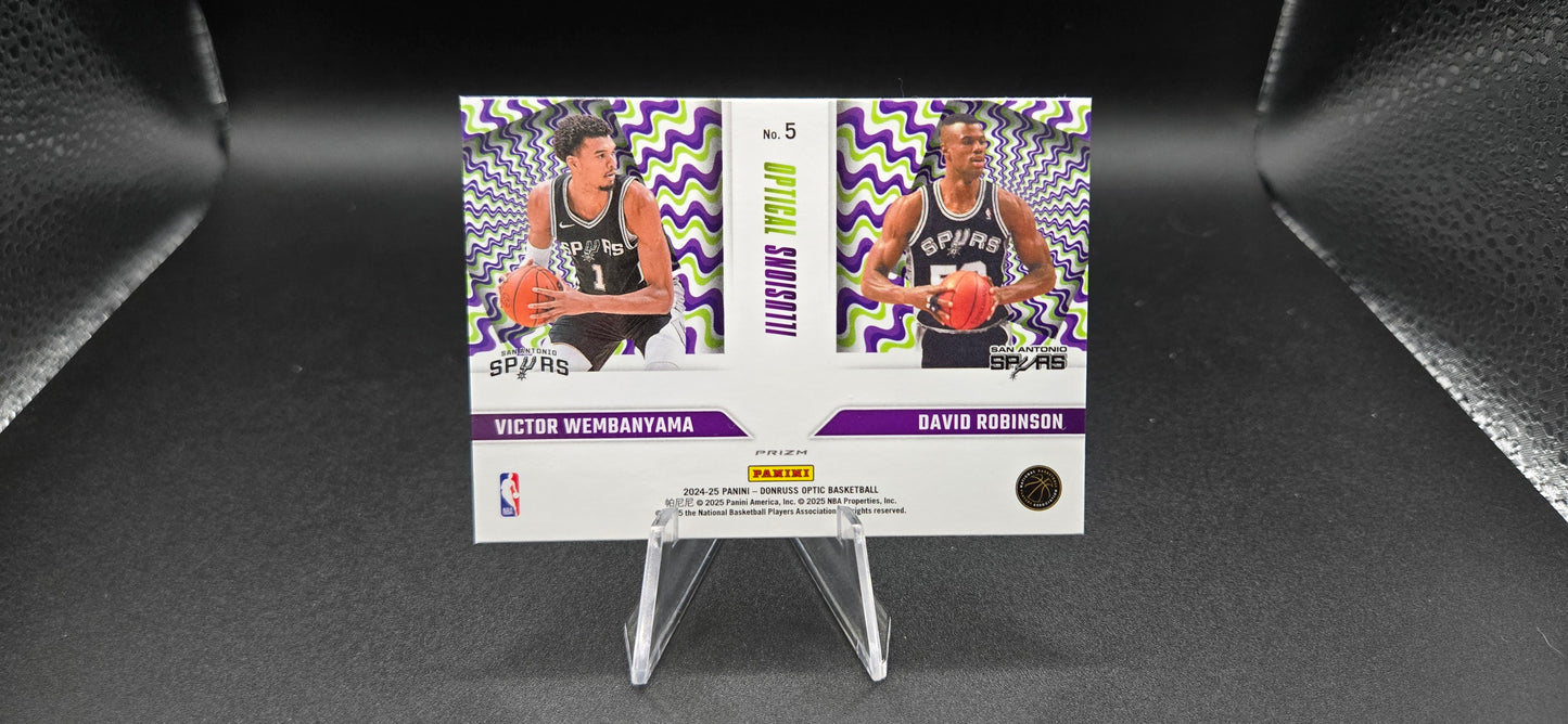 2024-25 Donruss Optic Optical Illusions Prizm 3-Card Bundle – LeBron/Bronny, Giannis/Kareem, Wemby/Robinson
