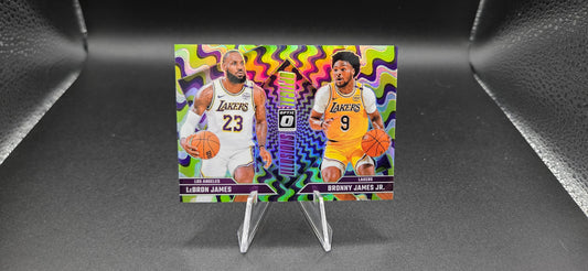 2024-25 Donruss Optic Optical Illusions Prizm 3-Card Bundle – LeBron/Bronny, Giannis/Kareem, Wemby/Robinson