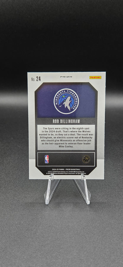 Rob Dillingham RC 2024-25 Panini Prizm Emergent #24 Silver Prizm – Minnesota Timberwolves Rookie
