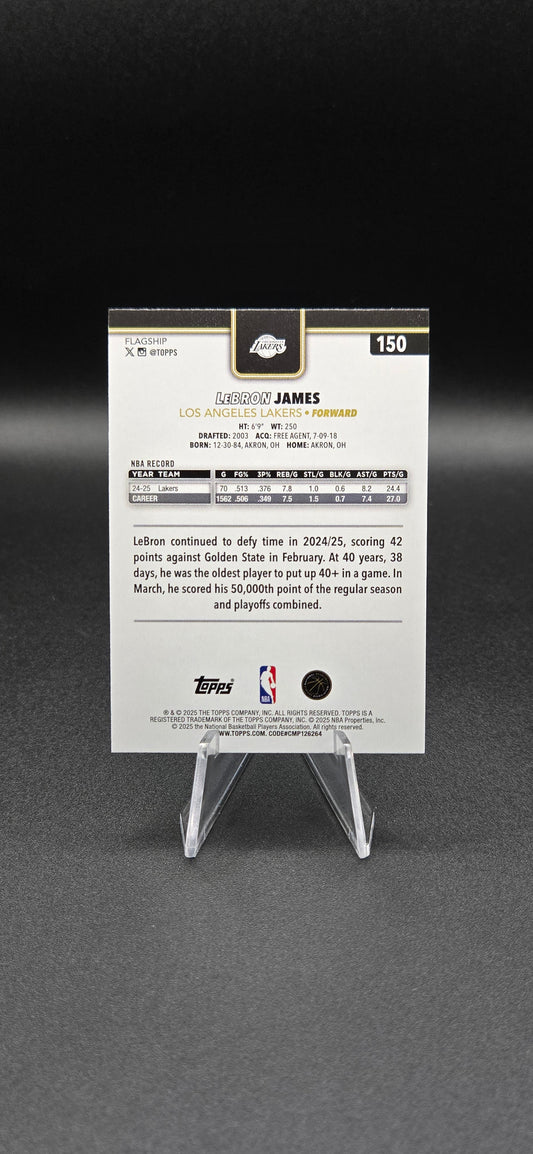 LeBron James 2025-26 Topps Flagship #150 Blackout Holo Foil – Target Exclusive Parallel – Los Angeles Lakers