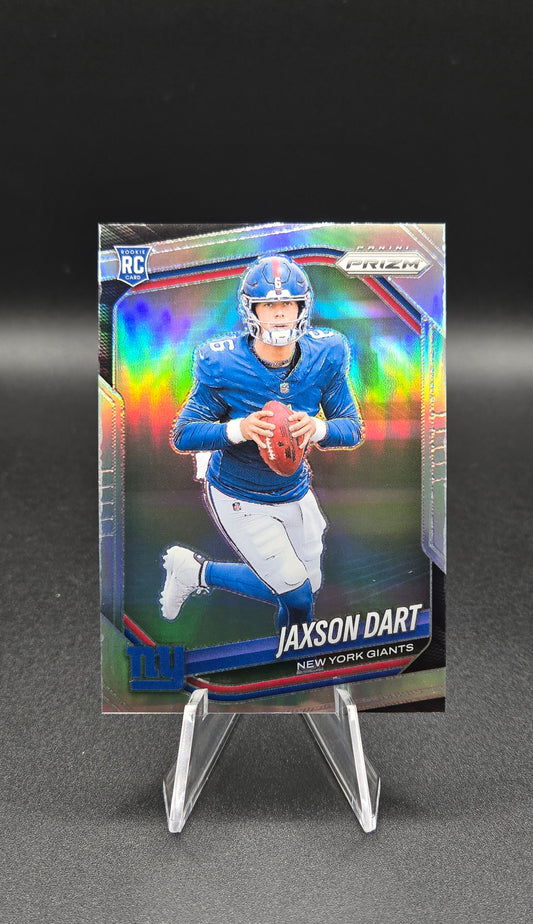 2025 Panini Prizm #332 Jaxson Dart Silver Prizm Rookie Card SP RC – New York Giants
