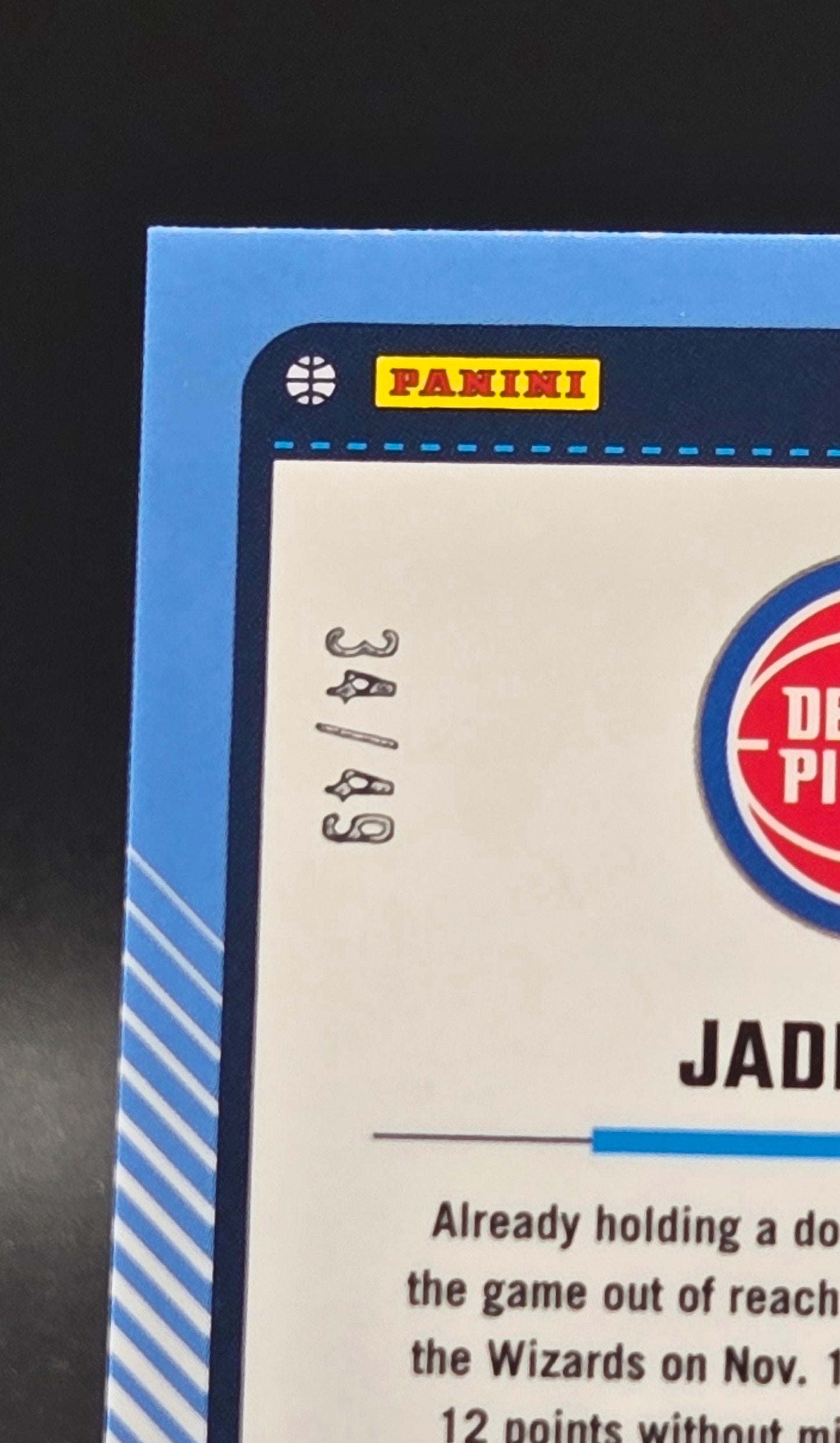 2024-25 Panini Donruss Optic Jaden Ivey Press Proof Blue /49 #201 Detroit Pistons