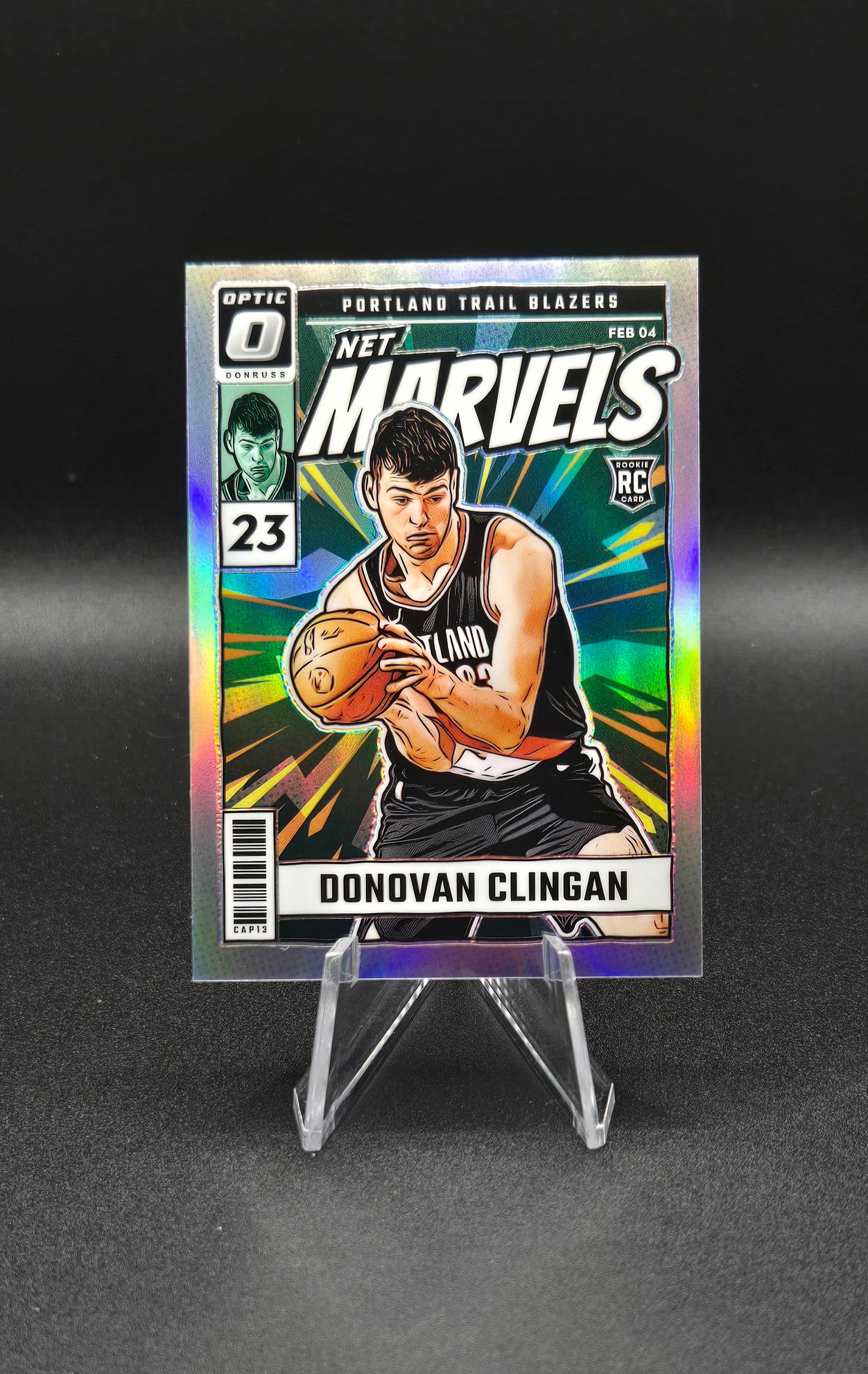 2024-25 Panini Donruss Optic Donovan Clingan Net Marvels RC Bundle — Base & Prizm Holo Parallel — Portland Trail Blazers Rookie Card Lot CAP13
