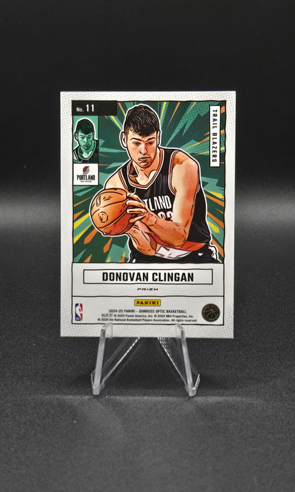 2024-25 Panini Donruss Optic Donovan Clingan Net Marvels RC Bundle — Base & Prizm Holo Parallel — Portland Trail Blazers Rookie Card Lot CAP13