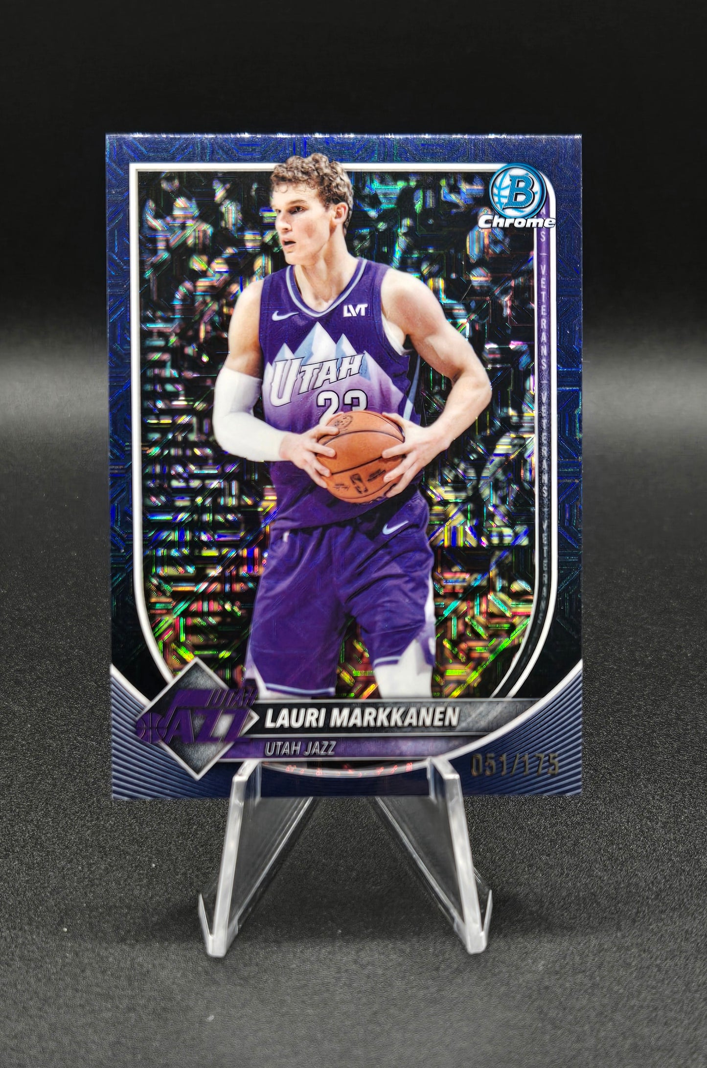 Lauri Markkanen 2025-26 Bowman Chrome Navy Mojo #BCV-112 /175 Utah Jazz (Mega Excl.)