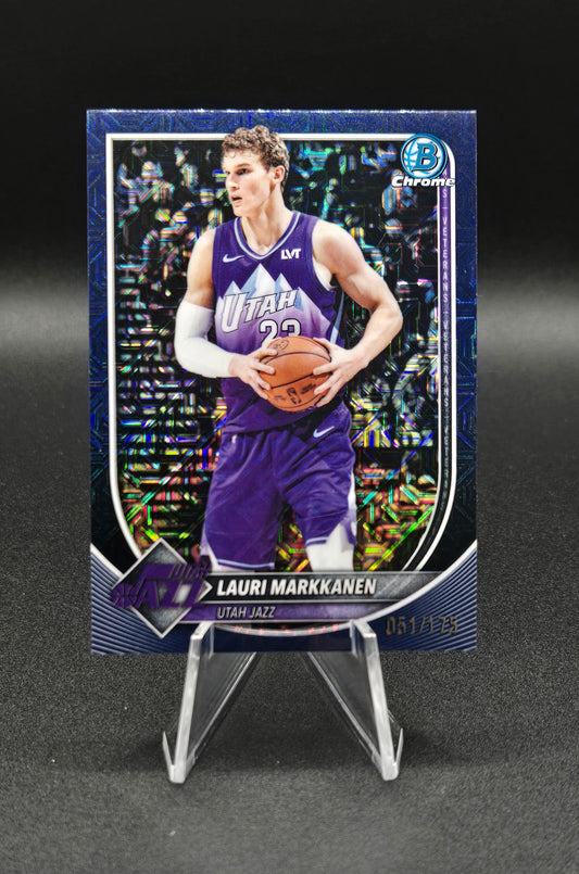 Lauri Markkanen 2025-26 Bowman Chrome Navy Mojo #BCV-112 /175 Utah Jazz (Mega Excl.)