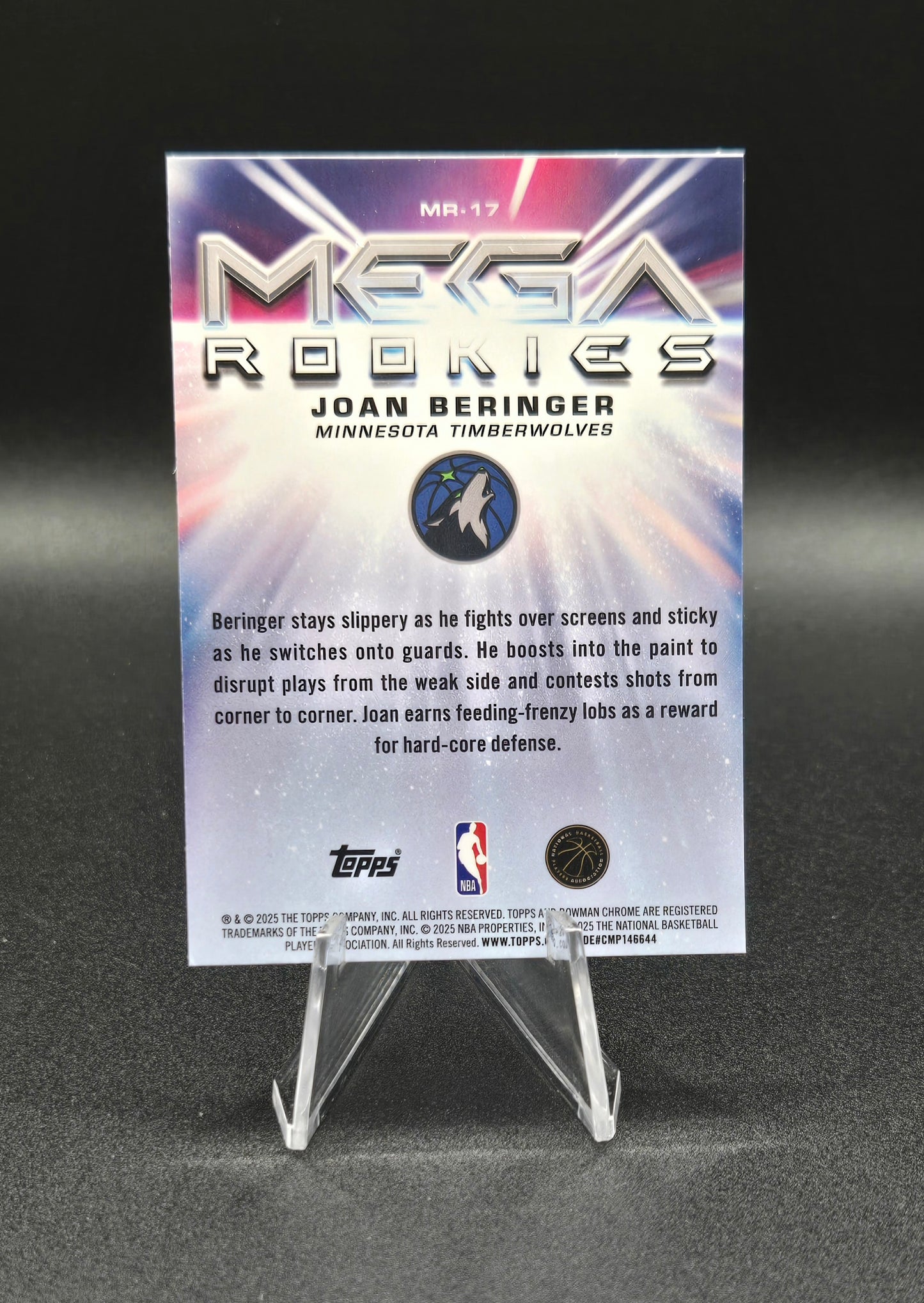 Joan Beringer 2025-26 Bowman Chrome Mega Rookies RC #MR-17 Minnesota Timberwolves