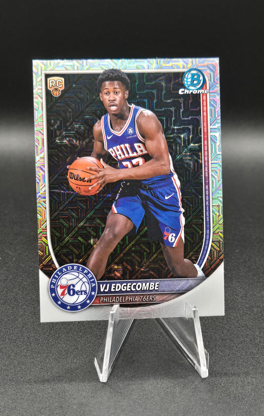VJ Edgecombe 2025-26 Bowman Chrome Mojo Refractor RC #BCV-3 Philadelphia 76ers NM+