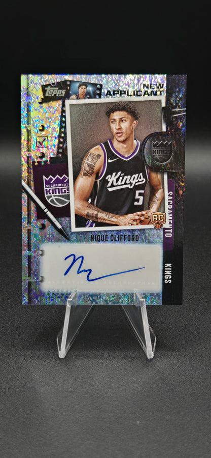 Nique Clifford 2025-26 Topps New Applicant Auto RC #NA-NC Sacramento Kings NM+