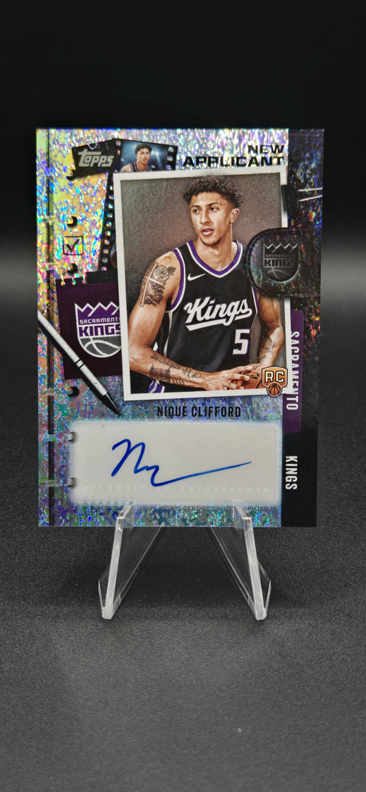 Nique Clifford 2025-26 Topps New Applicant Auto RC #NA-NC Sacramento Kings NM+