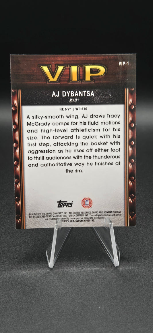 AJ Dybantsa 2025-26 Bowman Chrome U VIP Very Important Prospects #VIP-1 BYU RC