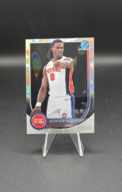 Jalen Duren 2025-26 Bowman Chrome Lava Refractor #BCV-75 163/399 Detroit Pistons NM+