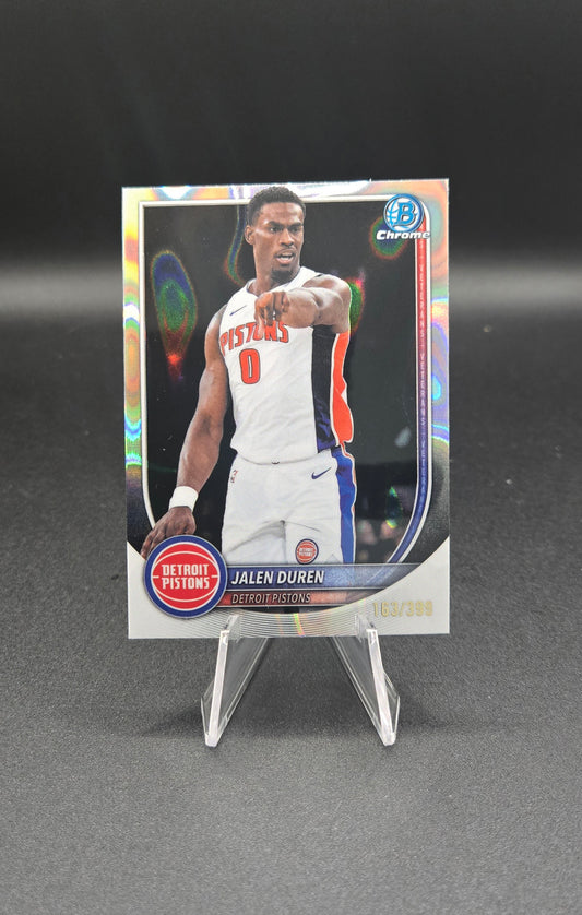Jalen Duren 2025-26 Bowman Chrome Lava Refractor #BCV-75 163/399 Detroit Pistons NM+
