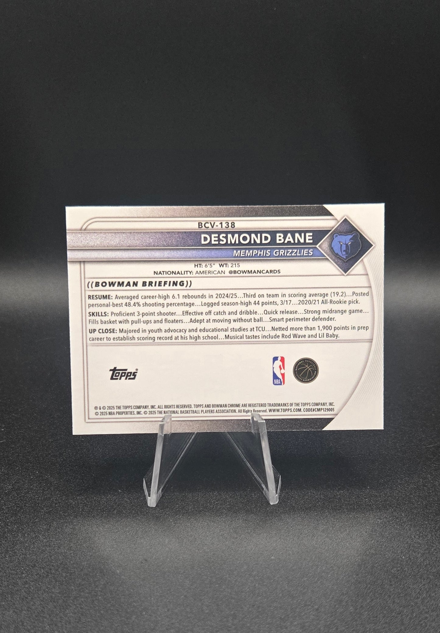 Desmond Bane 2023-24 Panini Select Concourse Disco Dazzle Prizm #39 12/99 NM+