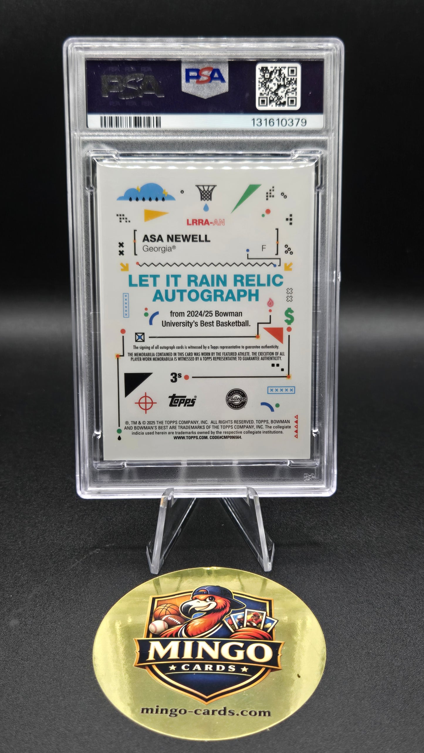 2024-25 Bowman Best Asa Newell RC Auto Relic Black Refractor /10 PSA 8