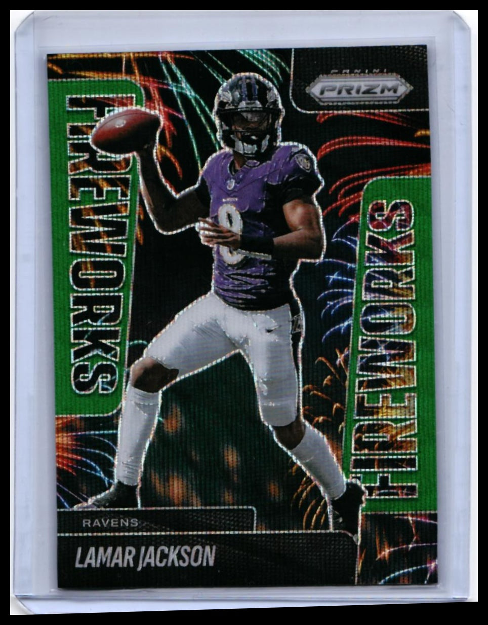 6-Card Lot 2025 Panini Prizm Football Pink Parallels w/ Lamar Jackson Fireworks - 05-front