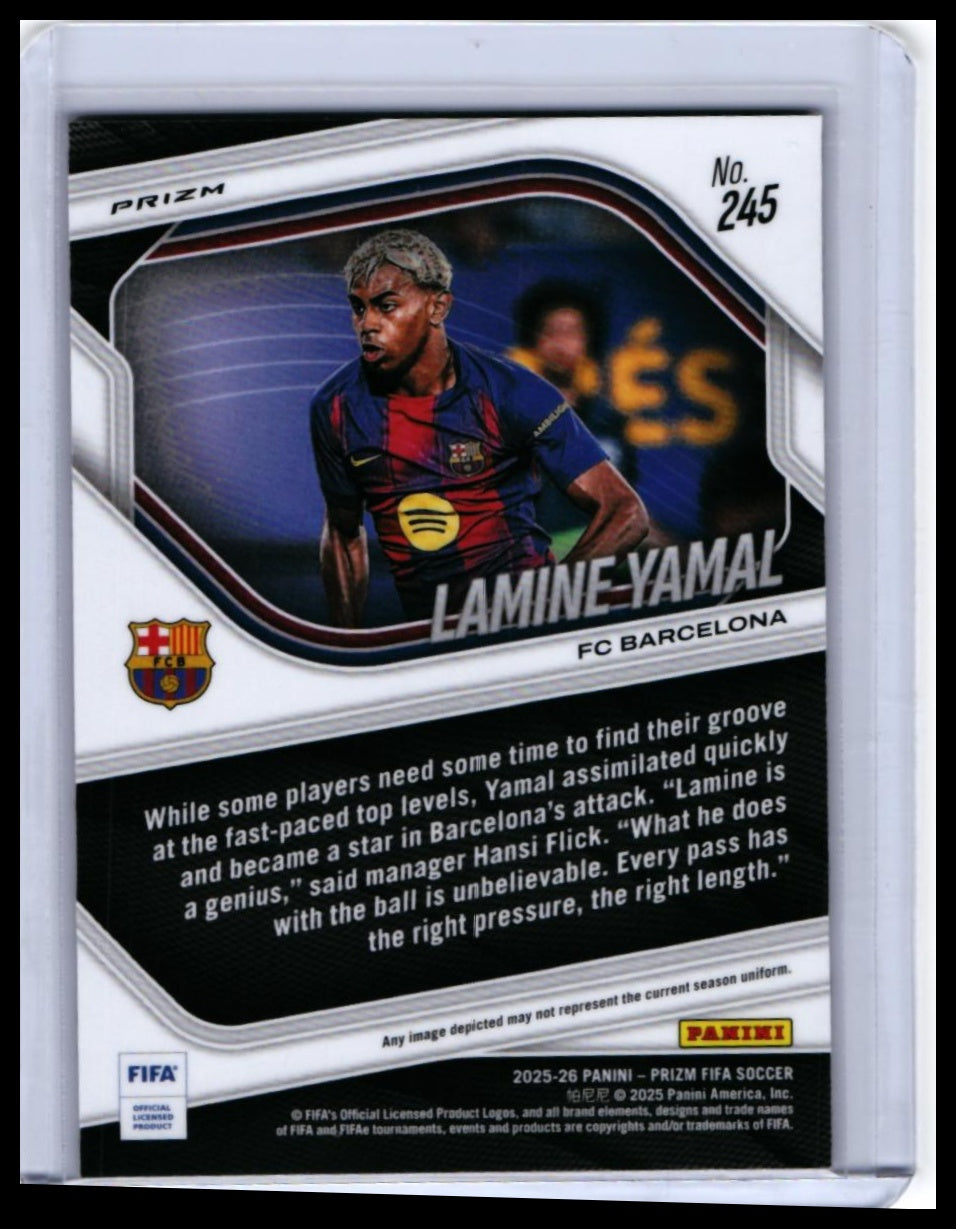 2025-26 Panini Prizm FIFA Lamine Yamal #245 Pink Mosaic Prizm FC Barcelona