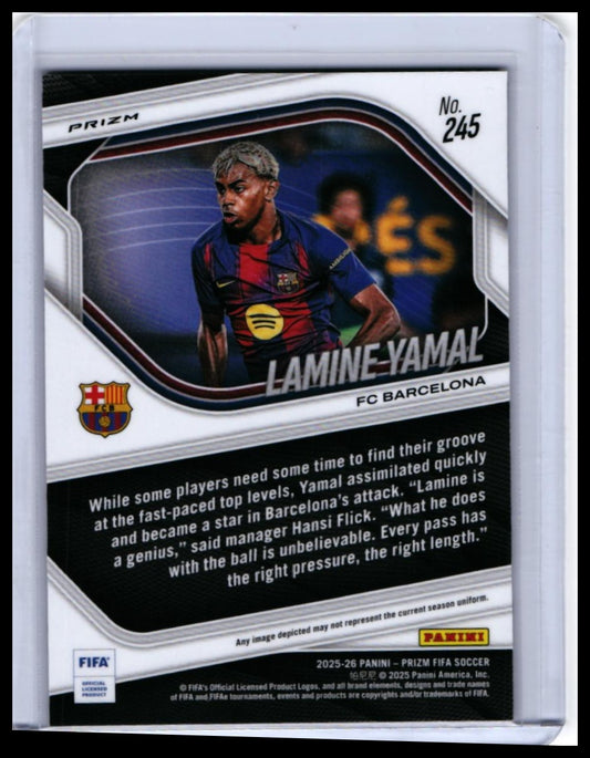 2025-26 Panini Prizm FIFA Lamine Yamal #245 Pink Mosaic Prizm FC Barcelona