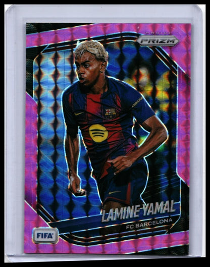 2025-26 Panini Prizm FIFA Lamine Yamal #245 Pink Mosaic Prizm FC Barcelona