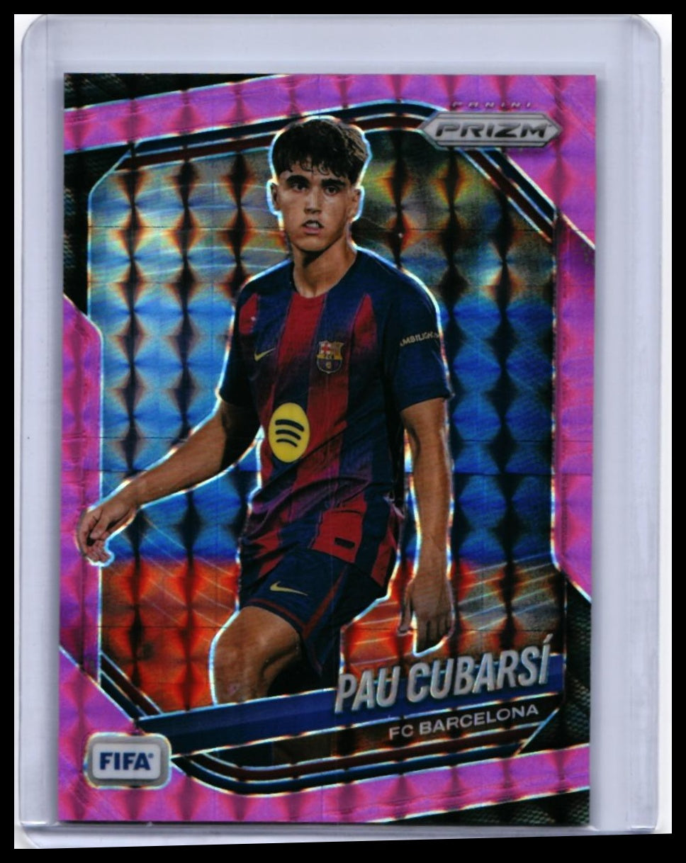 2025-26 Panini Prizm FIFA Pau Cubarsí #246 Pink Mosaic Prizm - front of card