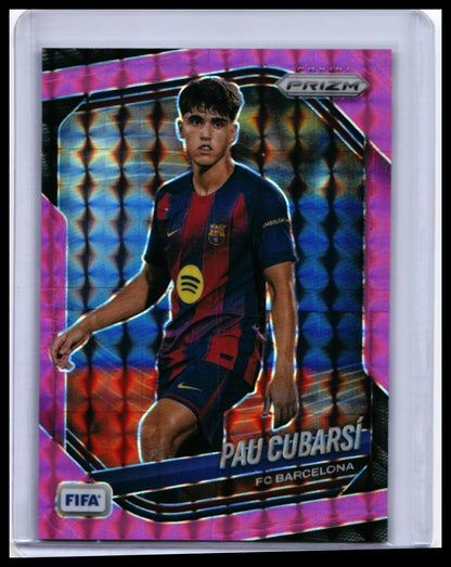 2025-26 Panini Prizm FIFA Pau Cubarsí #246 Pink Mosaic Prizm - front of card