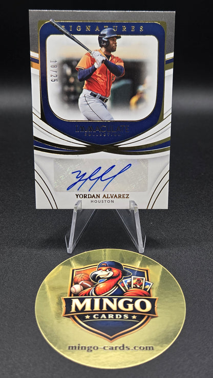 2022 Panini Immaculate Yordan Alvarez #IS-YA Signatures Auto /25 Astros NM