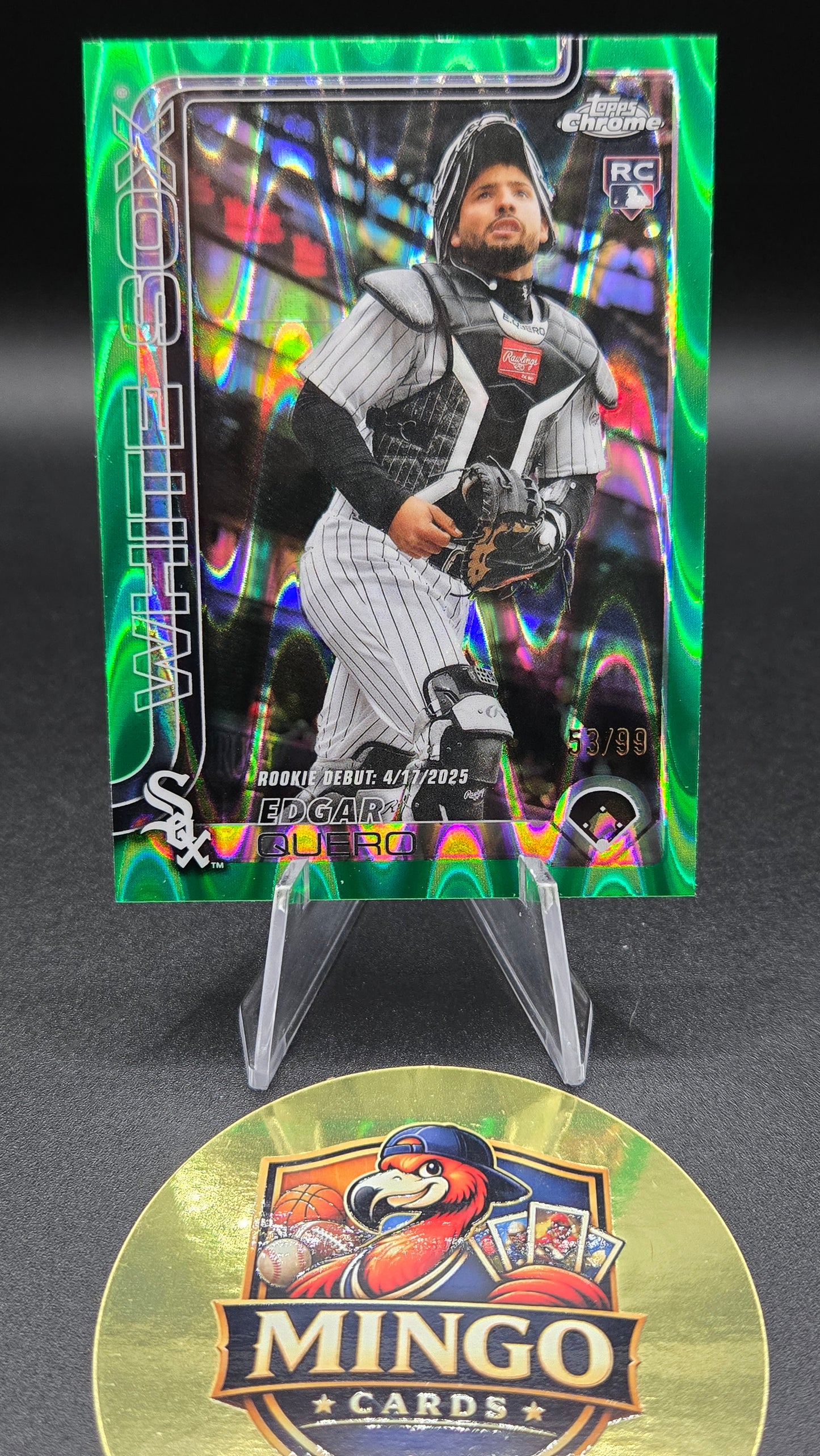 2025 Topps Chrome Update Edgar Quero #USC169 IV Green Refractor /99 RC White Sox