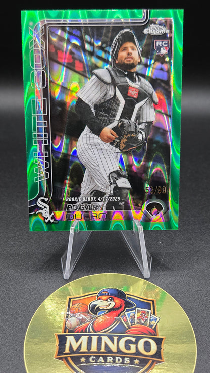 2025 Topps Chrome Update Edgar Quero #USC169 IV Green Refractor /99 RC White Sox