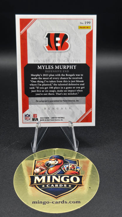 2023 Panini Limited Myles Murphy Rookie Autographs Ruby RC Auto 10/49